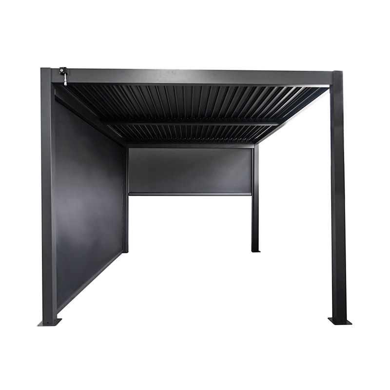 Windproof Outdoor Waterproof Louvered Pergola With Roller Blinds