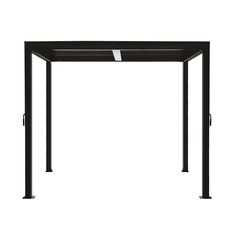 Modern Minimalist Aluminum Frame Louvered Pergola With Light