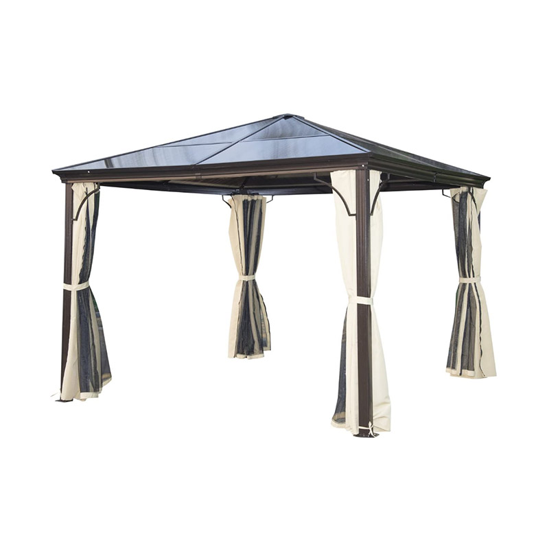 Polycarbonate Hardtop Gazebo With Curtains